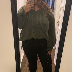 Olive Green Plus Size Sweater